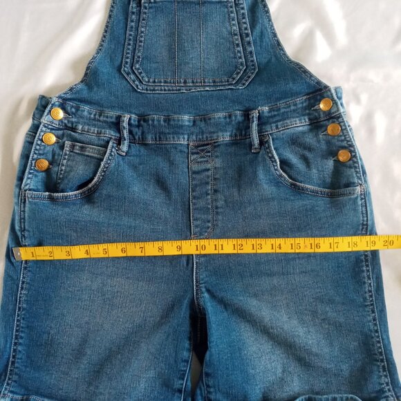 Seven7 Denim Cotton Stretch Jean Bib Overall Shorts Size 8 - Picture 4 of 9